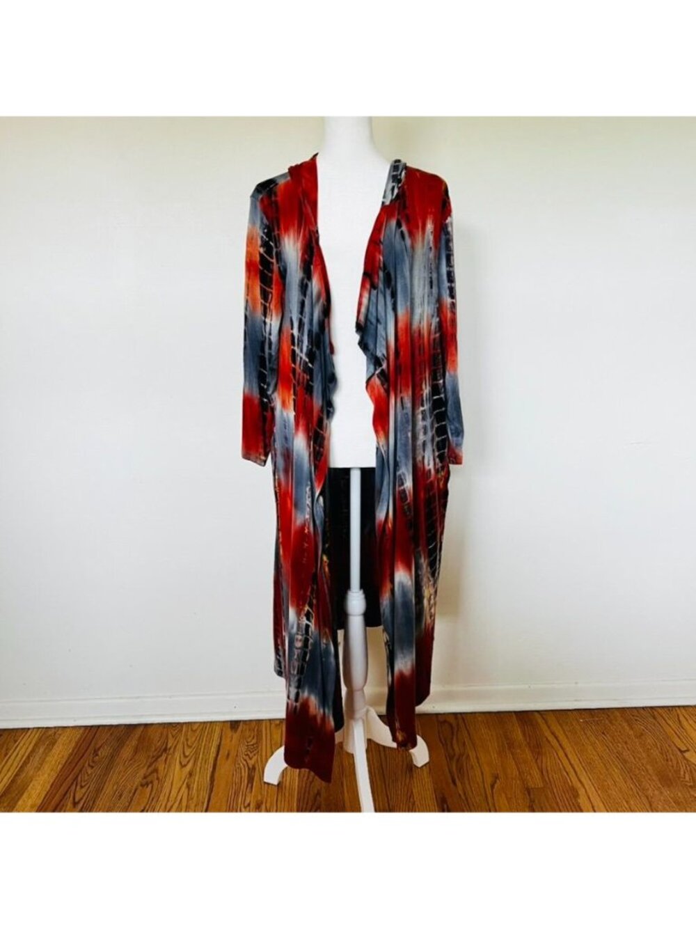Boho Duster Womens L Open-Front Cardigan Long Sleeve Festival Hippie Granola - Picture 2 of 7